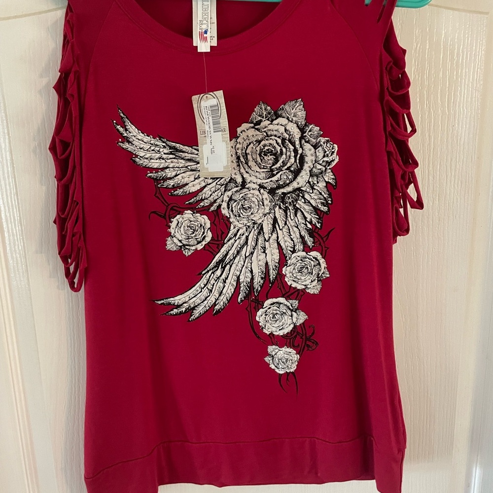 Liberty Crimson Winged Floral Tank Top